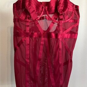 Torrid Vibrant Red Strappy Mesh Dress